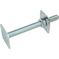 KOTARBAU® Soporte de poste de 80 mm x 80 mm x 250 mm- rosca M24 mm- pie de soporte de altura ajustable- galvanizado- pie…